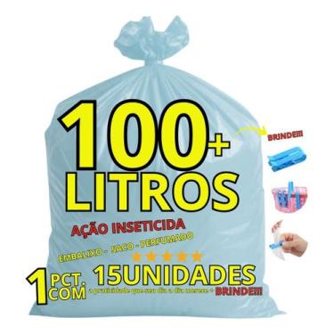 Imagem de Sacos De Lixo 100l Embalixo Perfumado Citrus 15 Un + Brinde