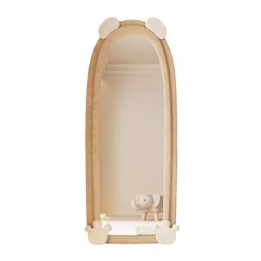 Imagem de Espelhos de comprimento total, espelho de chão, espelho de molho de urso, espelho de montagem de loja de roupas, espelho de quarto de casa espelho de corpo inteiro (bege)