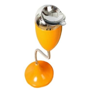 Imagem de Cinzeiro vertical moderno com tampa, adequado para banheiros, salas de estar e escritórios, tamanho grande, decoração de casa dobrável (amarelo)