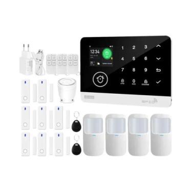 Imagem de Sistema De Alarme Residencial Sem Fio WiFi GSM Tuya Smart Com Ajuste D