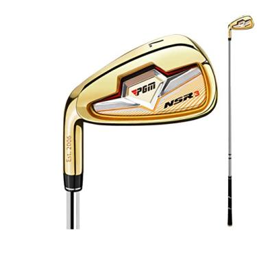 Imagem de Tacos de golfe canhotos/destros NSR3#7 Irons Professional Practice Pole Carbon/Stainless Steel Shaft Golf Iron (ouro, esquerdo, aço)