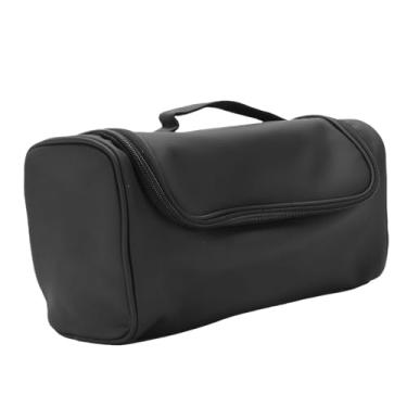 Imagem de Ymiko Bolsa de Viagem para Ferramentas de Cabelo Forro Macio PU Secador de Cabelo Bolsa de Transporte Com Gancho de Suspensão Forro Macio Protetor Multi Compartimentos para Alisador de (BLACK)