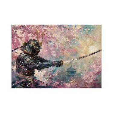 Imagem de Quebra-Cabeça Samurai Flor De Cerejeira 1000 500 300 Peças Jogo De Ati