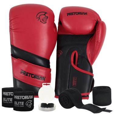 Imagem de Kit Luva Boxe Muay Thai Elite Pretorian + 2 Par Bandagem + Bucal-Unissex