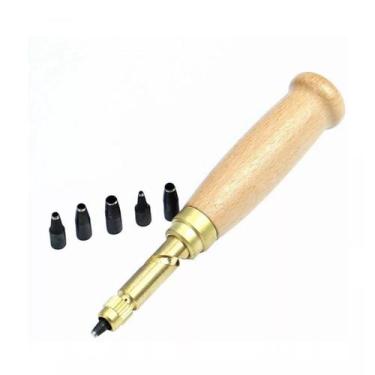 Imagem de Kit Vazador Tecido Manual Couro 6 Medidas Rotativo - SCREW PUNCH/ SUN 