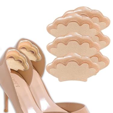 Imagem de Qivievsa 6 peças de almofada de calcanhar antiderrapante para sapatos femininos muito grandes com silicone macio antiderrapante confortável almofada de calcanhar protetor de bolha (6 peças, cor da