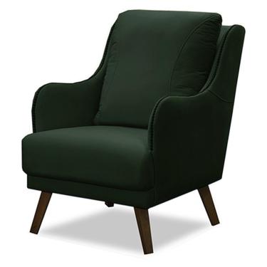 Imagem de Poltrona Decorativa Catar com Tachas Veludo Verde - Gran Belo