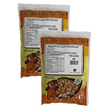 Imagem de Kit 2X: Nozes Extra Light Quartilhos Sem Casca Tainá Alimentos 200g