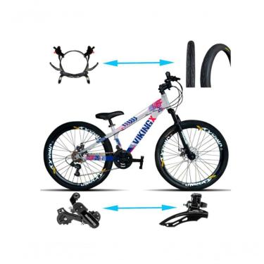 Imagem de Bicicleta Viking Aro 26 Tuffx25/30 Vmaxx Freio Hidráulico 21v Prata Azul