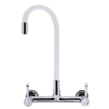 Imagem de Torneira Misturador Cozinha De Parede Color Branco C61