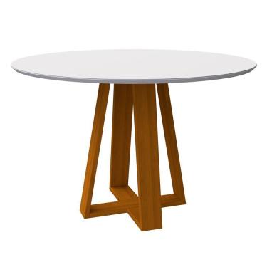 Imagem de Mesa De Jantar Para 4 Lugares Tampo 1,20m Vitoria Ypê Off White New Ceval