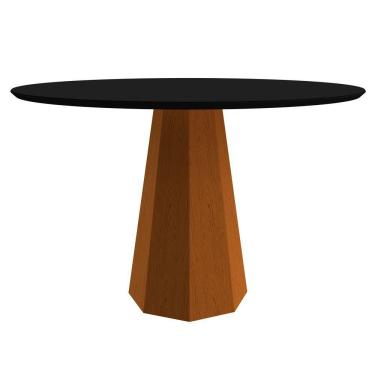 Imagem de Mesa De Jantar 4 Lugares 1,20m Vidro Ypê Preto New Ceval
