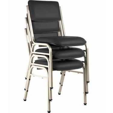 Imagem de Kit com 3 Cadeiras para Auditórios Linha Hotel Smart Preto