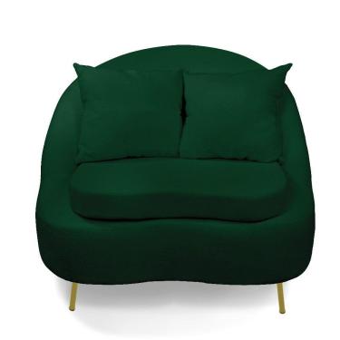 Imagem de Poltrona Decorativa Orgânica Pé Ferro Dou Zaya Bouclê C05 Verde