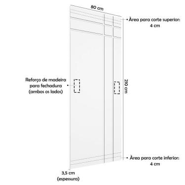 Imagem de Porta De Madeira Frisada U.v 210cm X 80cm - R40t Cerejeira