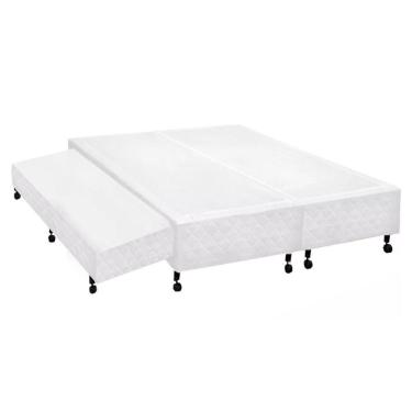 Imagem de Cama Box Base C-auxiliar Queen Poli Tecido White (158x198x27) - Castor