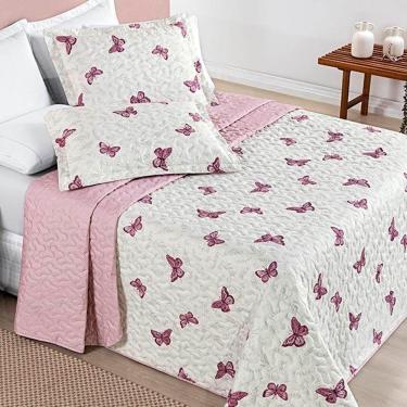 Imagem de Cobre Leito Queen Dupla Face Avere 200 Fios Estampado 3 Peças - Borboletas
