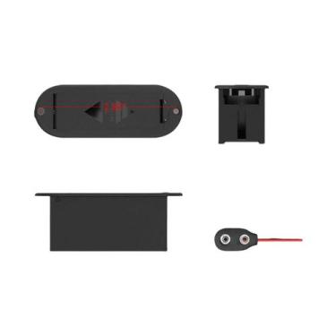 Imagem de Suporte Para Bateria 9V Com Tampa Conectora Para Captador De Guitarra 