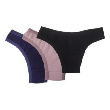 Imagem de Calcinha Conforto Tanga Algodão Kit 6 Und. - Variedades e-commerce, P