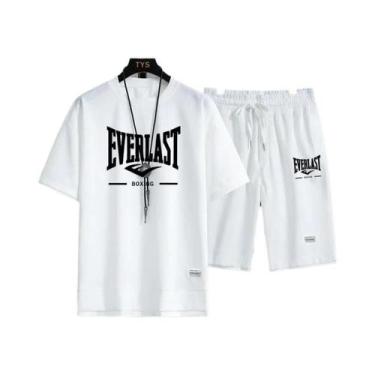 Imagem de Conjunto De Camiseta De Gola Redonda E Calções De Secagem Rápida Para 