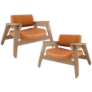 Imagem de Kit 2 Poltronas Decorativa Para Sala Living Concept L02 Nature materia
