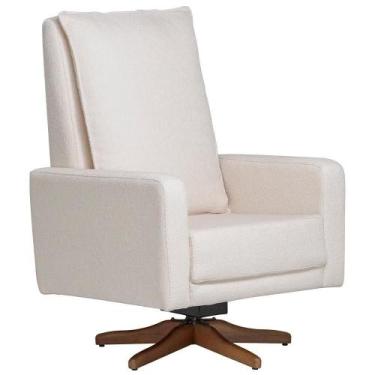 Imagem de Poltrona De Amamentação Com Balanço Giratória Noah D02 Bouclê Off Whit