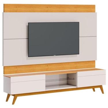 Imagem de Rack Bancada 2 Gavetas E Painel Para Tv Classic 2.2 Off White Nature -