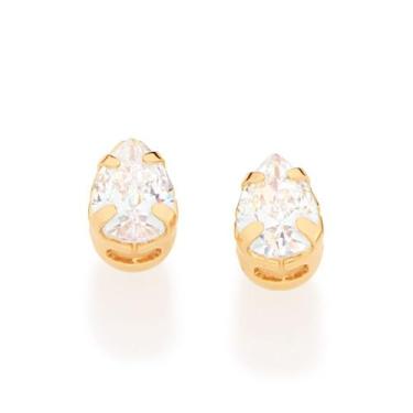 Imagem de Brinco Infantil 2 Zirconias (Par) De 6X4mm. - Rommanel Tamanho:0Cor:RO