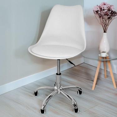 Imagem de Cadeira Secretária Com Base Giratória Estofada ícaro Branco