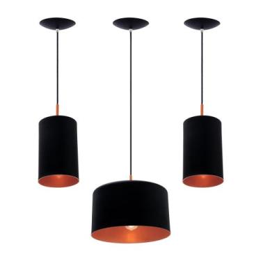 Imagem de Pendente Trio Bilboquê Poptem Sling Large Aluminio Preto E