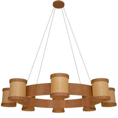 Imagem de Lustre Muller Straw Roda Natural G9 Led 8 Lâmpadas 2578na