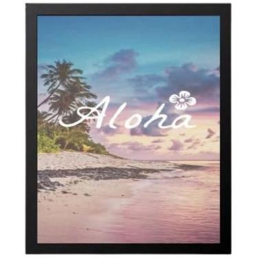 Imagem de Quadro Decorativo Praia Aloha Com Vidro 24X18Cm - Quadros On-Line
