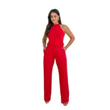 Imagem de Conjunto Maria Paes Calça e Blusa Vermelho-Feminino