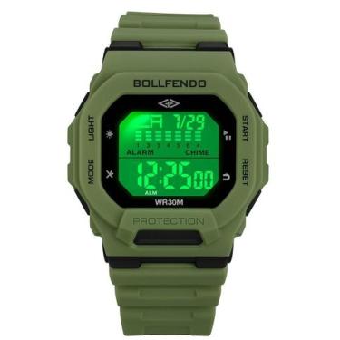 Imagem de Relógio Quadrado De Pulso Verde Oliva Prova Dágua Moderno 25 - Boolfen