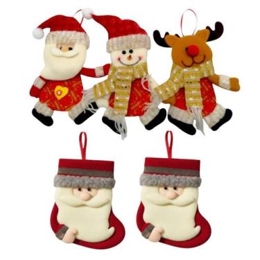 Imagem de Enfeites De Natal Papai Noel E Rena Para Decoração Premium - Evolution
