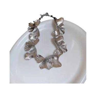 Imagem de Colar De Metal Geométrico Irregular Punk Feminino Simples Em Ouro E Pr