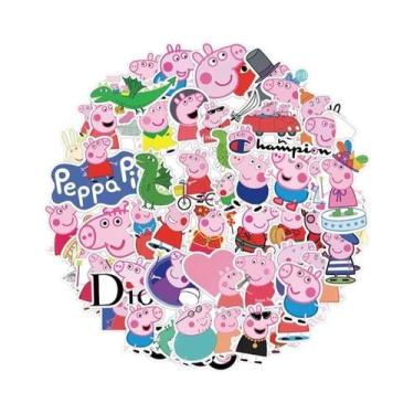 Imagem de Conjunto De Adesivos Peppa Pig Para Crianças Com 51 Peças, Caixa De Ca