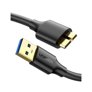 Imagem de UGREEN Cabo micro USB 3.0 USB 3.0 tipo A macho para cabo micro B compatível com disco rígido de câmera Samsung Galaxy S5 Note 3 e mais 3 pés