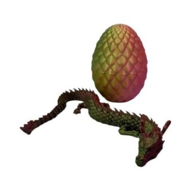 Imagem de Ovo surpresa de dragão chinês 3D, mini decoração conjunta móvel, prese