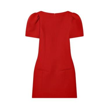 Imagem de Vestido Mini Preto KONDALA Sexy E Chic Com Manga Curta E Ombros Almofa