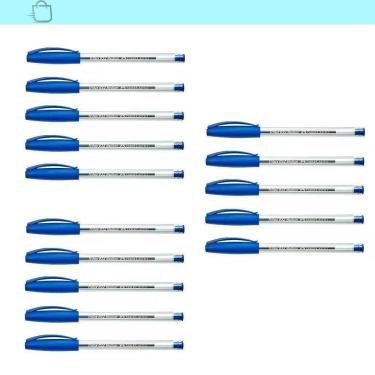 Imagem de Kit Caneta Trilux 032 Faber-Castell Azul 15 Unidades