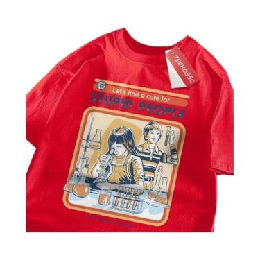 Imagem de Camiseta Masculina Oversized De Algodão Respirável Com Manga Curta, Es