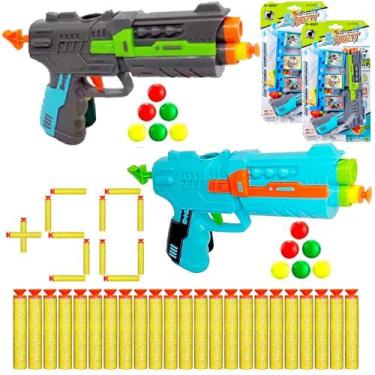 Imagem de 2 Lançador de Bolinhas +56 Dardos que Grudam Nerf Brinquedo - Goal Kid