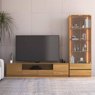 Imagem de Estante para Tv 84 Polegadas com Led Liz Yescasa Carvalho