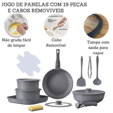 Imagem de Jogo De Panelas 5 Peças Antiaderente Indução Gás Conjunto Revestido Ce
