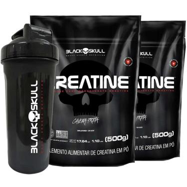 Imagem de 2X Creatina Monohidratada 500G 100% Pura Black Skull