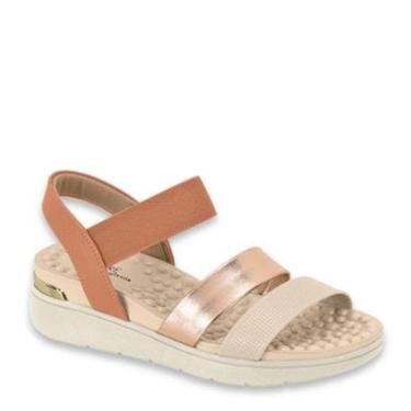 Imagem de Sandalia Ortopédica Feminina Confortável Modare 7151.119 - Dourado/Areia/Camel - 39-Feminino