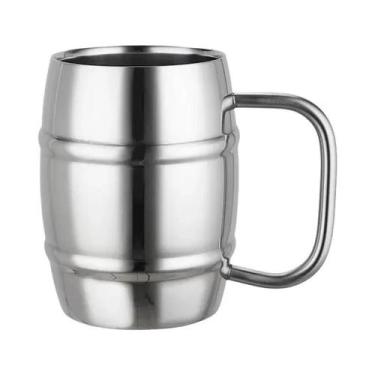 Imagem de Copo De Cerveja De Aço Inoxidável De Dupla Camada 500/450ml, Isolado, 