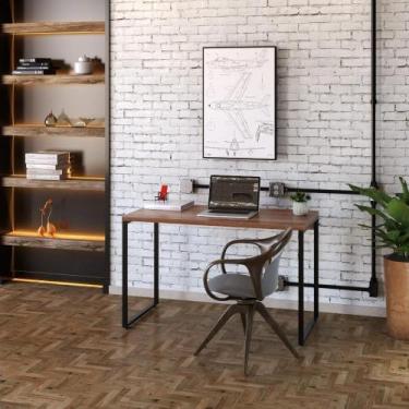 Imagem de Mesa Office 120X60X75Cm Nogal / Est.Preta Nogal / Est.Preta - COMPACE