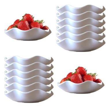 Imagem de 12 Tigelas Bowl Ondulada em Melamina Branca 15cm - Fx